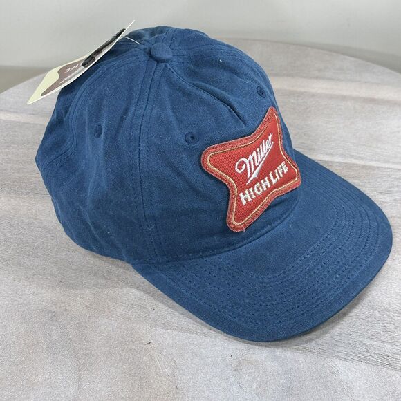 Miller High Life Beer Cap Mad Engine Hat Trucker Snapback Blue Red Patch Logo - Picture 13 of 13